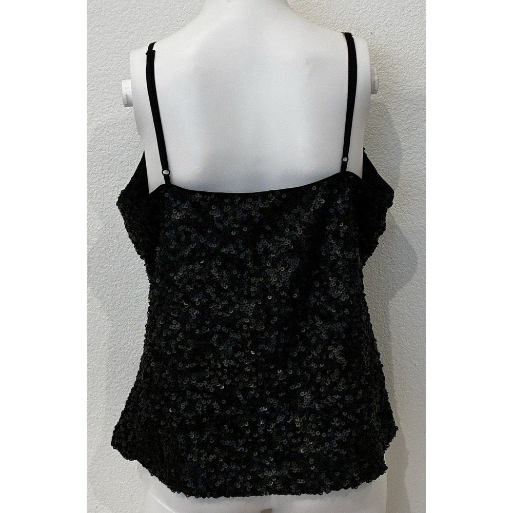 BARDOT Black Sequin Cocktail Glam Cami Sleeveless Top Size 10/L Party Event - Picture 4 of 11